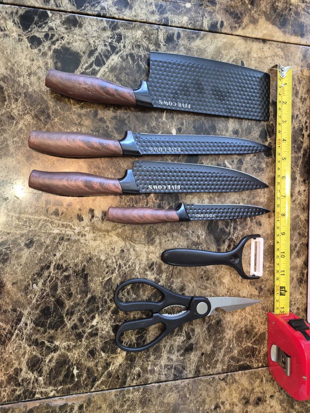 FIVE COWS Kitchen Knife Set 6 Piece Set NIB   The FIVE COWS Kitchen Knife Set is